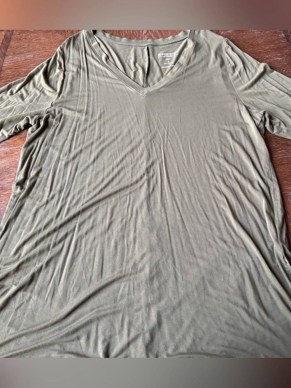 Torrid Olive Green V-Neck Short Sleeve Shirt